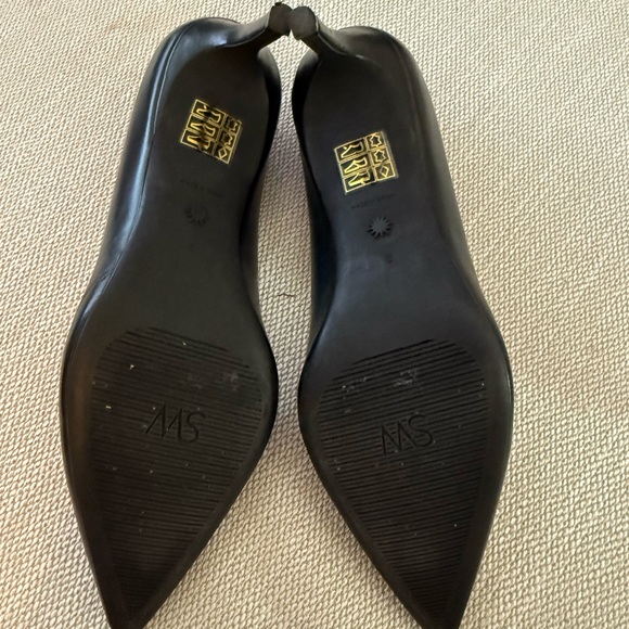 Stuart Weitzman Black Women's Shoes Linsi 75 Pointed Toe Pump - Picture 3 of 5